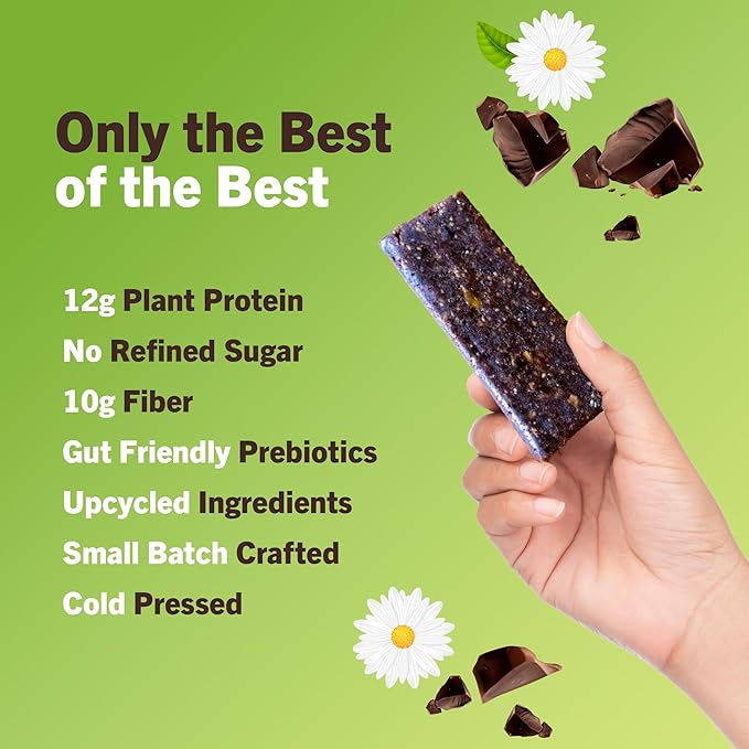 Amrita Nut Free Chocolate Brownie Vegan Protein Bars (12 Count) | 12g Plant-Based Protein Bar | Peanut Free Gluten Free and Dairy Free | Low Sugar High Fiber Healthy School-Safe Snacks