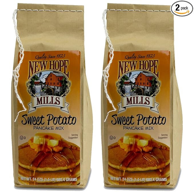 New Hope Mills Flavored Pancake Mix- Two 24 oz. Bags- Your Choice of 5 Different Varieties (Sweet Potato)