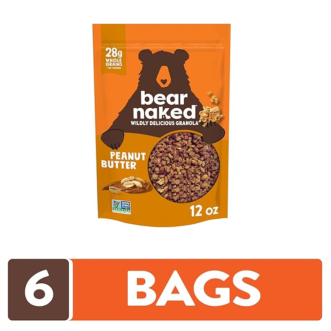 Bear Naked Granola Cereal Breakfast Snacks Peanut Butter (6 Bags)