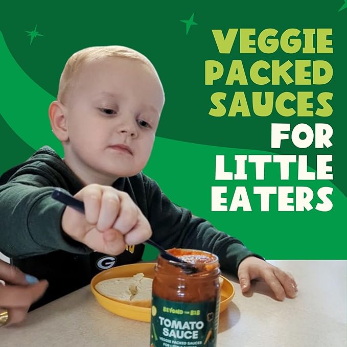 Beyond the Bib - Toddler and Kids Healthy Meal Sauces and Dips - Made with Vegetables No Added Sugar No Salt No Artificial Ingredients - Ready to Eat - For 24+ Months (Tomato Sauce - 3 Pack)