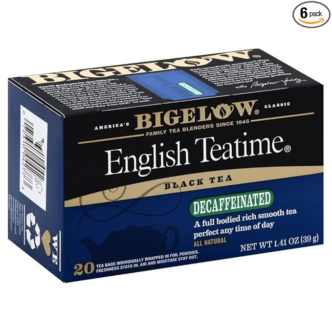 Bigelow Tea Decaffeinated English Teatime Black Tea 20 Count (Pack of 6) 120 Total Tea Bags