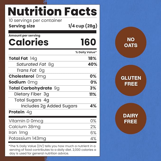 Paleonola Cinnamon Blueberry Grain Free Granola 10 Oz Resealable Bag (Pack of 6) - Grainless Paleo Granola Blended w/Dried Coconut &amp Blueberries Organic Maple Syrup &amp Pecans - Gluten &amp