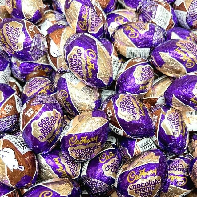 Easter Eggs Milk Chocolate Candy - Chocolate Creme Center - Individually Wrapped - Ideal For Easter Basket Office Candy 48 Eggs 1.2oz