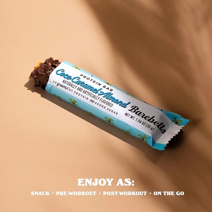 Barebells Protein Bars Coconut Caramel Almond - 12 Count 20g High Protein Treats - Chocolate Nutrition Bar with 1g Total Sugars - On-The-Go Breakfast or Post-Workout Snack (Pack of 2)