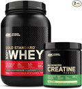 Optimum Nutrition ON Gold Standard 100% Whey Protein Primary Source Isolate - Double Rich Chocolate 2 Lbs + ON Micronized Creatine Monohydrate Powder - Unflavored 300 Grams