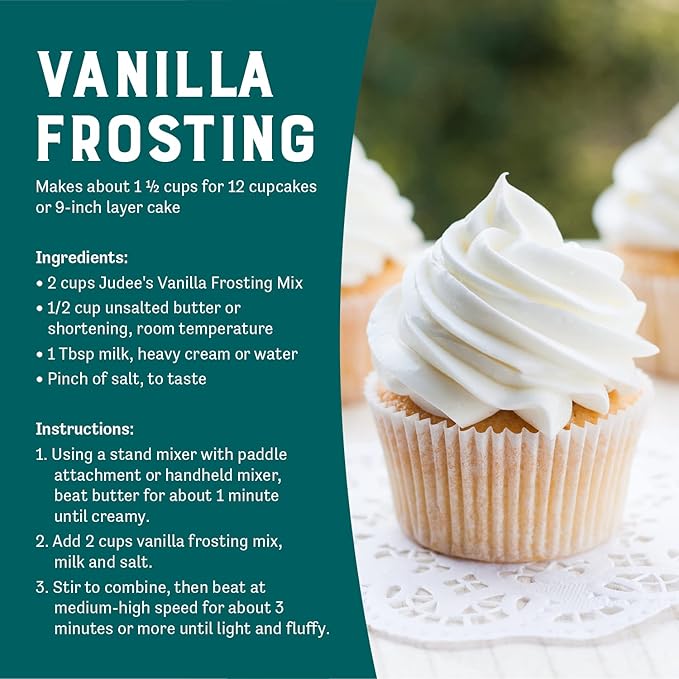 Judee's Vanilla Frosting Mix 5 lb - Great for Decorating Cookies and Cakes - Non-Dairy Alternative - Made in USA - Vegan and Non-GMO - Gluten-Free and Nut-Free