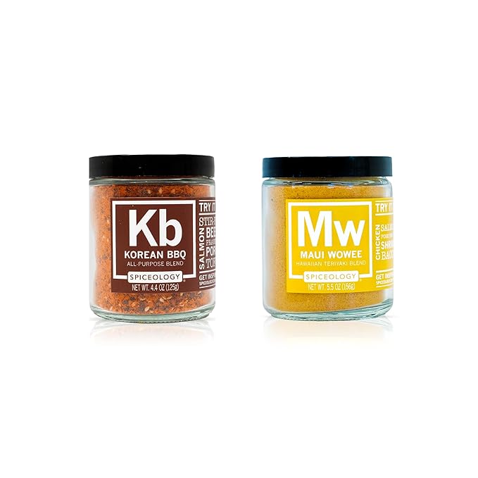 Spiceology – Sweet &amp Savory Seasoning Bundle – Korean BBQ &amp Maui Wowee Teriyaki Blends – Asian-Inspired Rubs for Pork Chicken Pineapple Ribs &amp More – Bold Sweet Umami Flavor