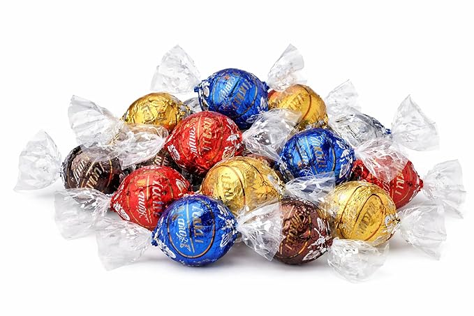 Lind.tAssorted Chocolate Truffles 60 Count 4 to 8 Flavors Individually Wrapped Gourmet Chocolate Candy Truffles Chocolate with Melting Truffle Center- Perfect for Easter Baskets etc. Parties Birthda
