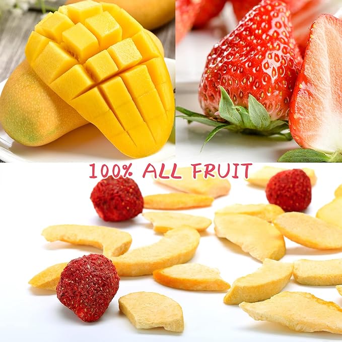 ONETANG Freeze-Dried Mixed Fruit 24 Pack Single-Serve Pack Non GMO Kosher No Add Sugar Gluten free Vegan Holiday Gifts Healthy Snack 0.35 Oz