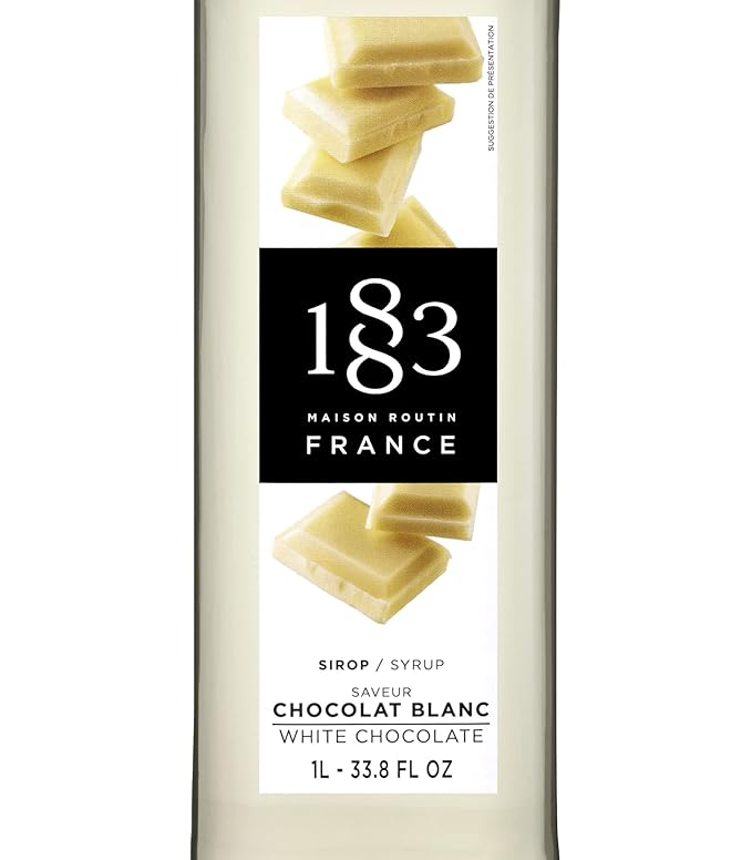 1883 White Chocolate Syrup for Drinks Made in France 1 Liter Glass Bottle