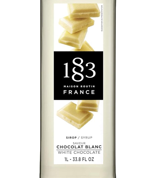 1883 White Chocolate Syrup for Drinks Made in France 1 Liter Glass Bottle