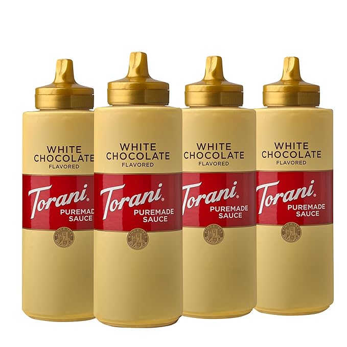 Torani White Chocolate Sauce 16.5 OZ (Pack of 4)