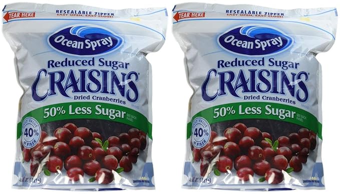 Ocean Spray YTEHYT Reduced Sugar Craisins Dried Cranberries 43 oz. 2 Pack