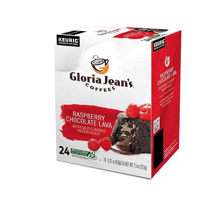 Gloria Jean's Raspberry Chocolate Lava Keurig Single-Serve K-Cup Pods Medium Roast Coffee 96 Count