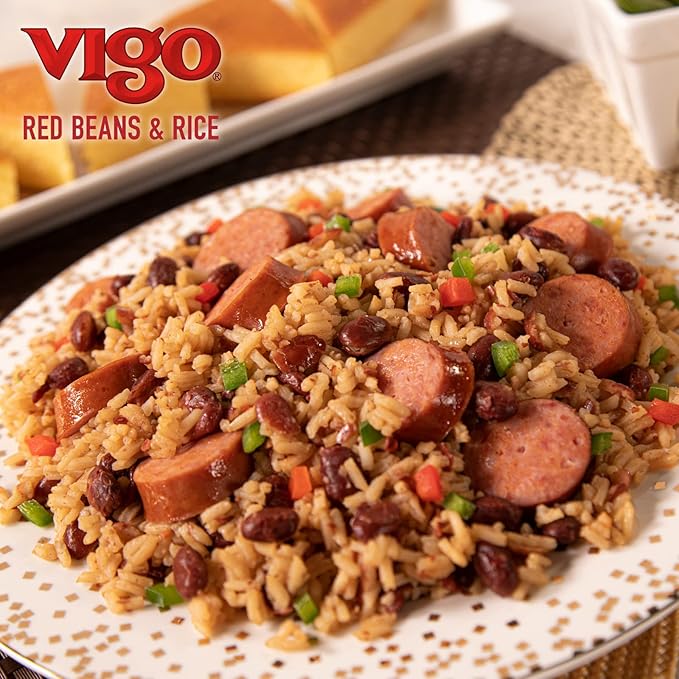 Vigo Authentic Red Beans &amp Rice Low Fat 8oz (Red Beans &amp Rice Pack of 12)
