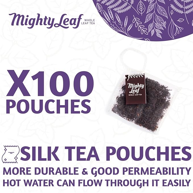 Mighty Leaf Vanilla Bean Tea 100 Tea Pouches