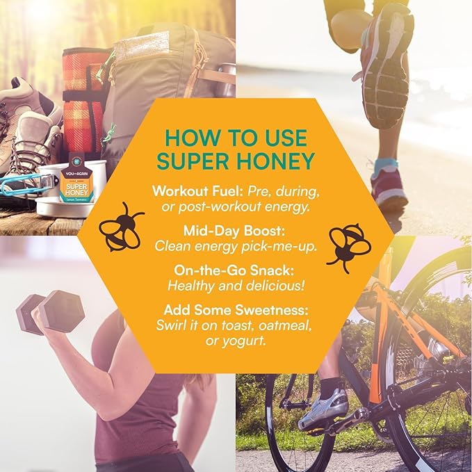You Again Super Honey Wild Ginger Packets | Workout Clean Energy Gel Packs | Cycling Endurance Running Gel or Energy Snack | Paleo &amp Carnivore Snack | Gluten-Free | Made in USA | 8 Pack