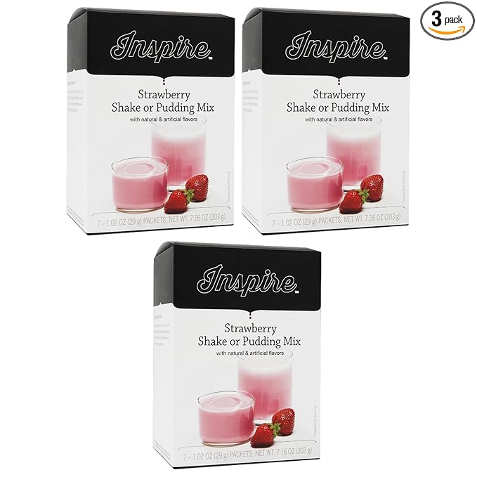 Inspire 15g Protein Shake or Pudding by Bariatric Eating - Strawberry (3-Pack)