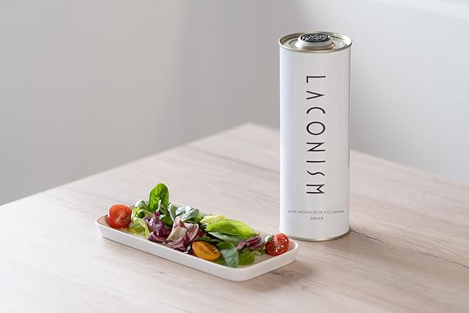 Pack of 2 Extra Virgin Olive Oil Tin Great Taste Cold Pressed Intense Flavor Contains Polyphenols Rich Olive Oil from the Land of Laconia 2X250ml Tin