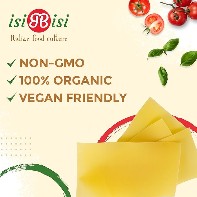 isiBisi Gluten-Free Lasagna Pasta 2-Pack - Vegan Non-GMO Made in Italy (10.69 oz.)
