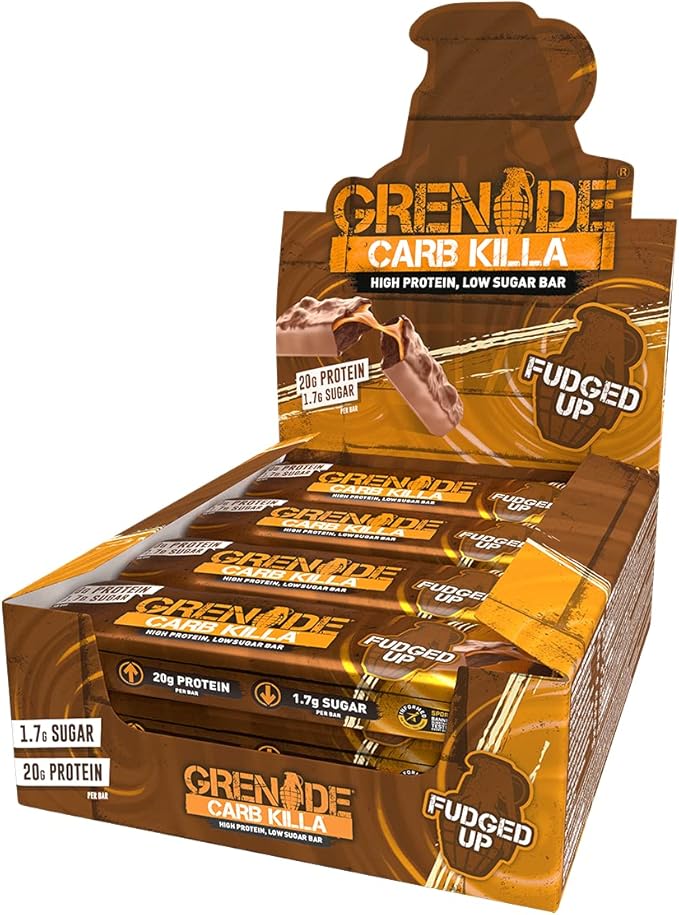 Grenade Carb Killa High Protein and Low Sugar Candy Bar Fudged Up 60 g 12 Count(Pack of 1)