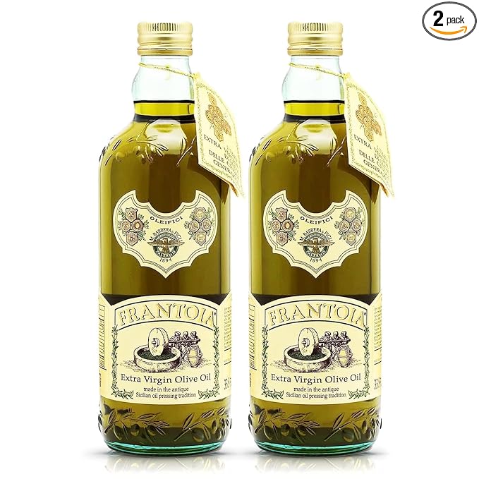 Frantoia Extra Virgin Olive Oil 33.8 fl oz (1 Liter) – Award-Winning Sicilian EVOO Made from Biancolilla Nocellara del Belice &amp Cerasuola Olives – Cold-Pressed within 24 Hours for Fresh Fruity