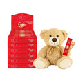 RED Delight®™ Blonde Caramelized White Chocolate 12 Count Box of Grab N Go Travel Size Bars (0.92 Ounces Each) with 14 Plush Teddy Bear (6 Boxes - Total of 72 Bars + 14 Plush Teddy Bear)