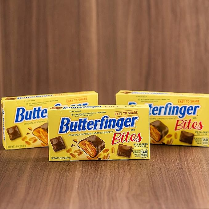 Butterfinger Bite-Sized Peanut-Buttery Chocolate-y Candy Bars 3.5 oz Movie Theater Box (Pack of 9)