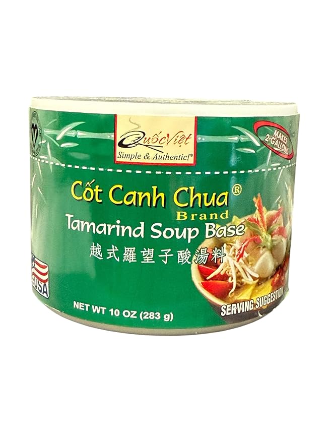 Combo - Tamarind Soup Base and Thai Tom Yum Soup Base - Cot Canh Chua and Cot Lau Thai Lan Tom Yum - 10 Oz per Jar with 2 Jars per Order - Product of USA