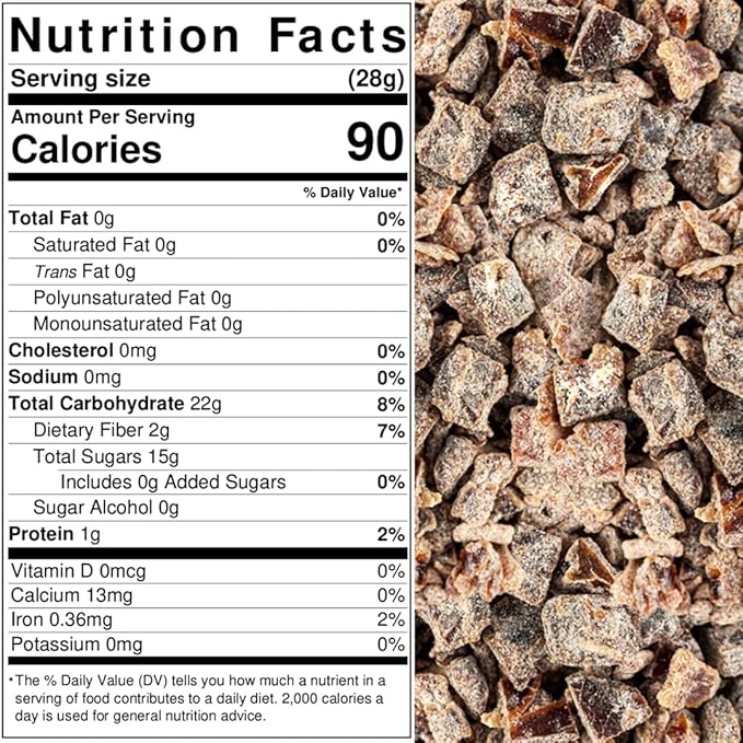 Presto Sales Chopped Dates 32 oz. | Rich Meaty Thick Flesh 3/8’’ diced | Called The King Of Dates Sweet Nutritious Healthy Diced Dates Snack Vegan | Resealable 2 lbs. bag