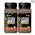 Blackatone Steak House Seasoning Blend Savory Garlic &amp Spice Mix 7.3 oz Bottles (Pack of 2) with K-Tech USA Keychain