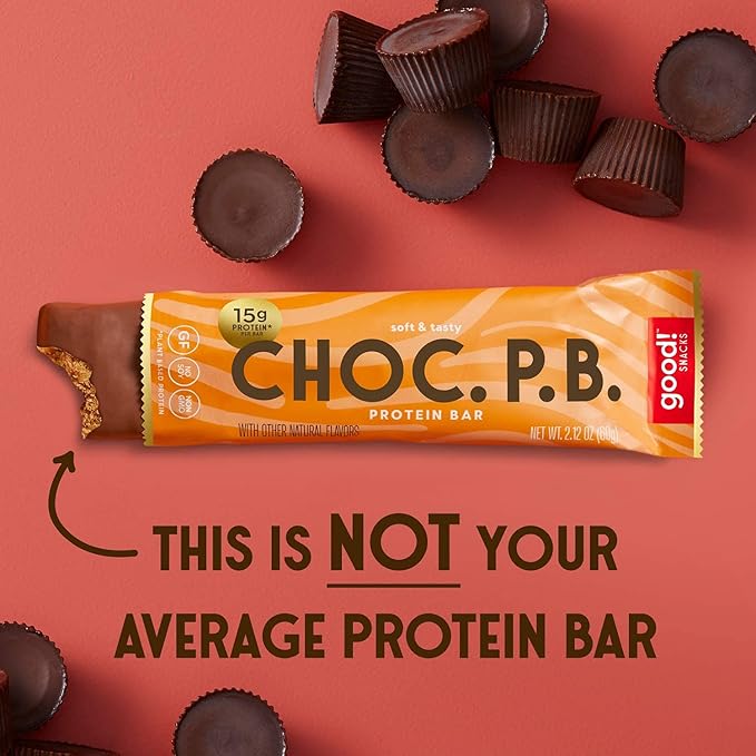 good! Snacks Chocolate Peanut Butter Vegan Protein Bar Soy &amp Gluten Free Plant Based Low Sugar 15g Clean Protein Natural Healthy Snack Kosher Friendly For Athletes &amp Active Lifestyles
