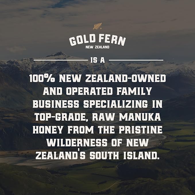 Gold Fern Honey - Raw New Zealand Manuka Honey | 1.1lb Monofloral MGO 200+ | Pure Natural Unpasteurized and Unfiltered Superfood Honey Traceable from Hive to Hand.