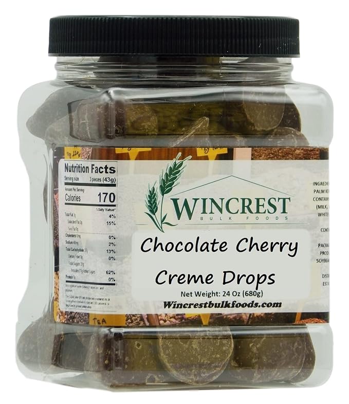 Chocolate Covered Creme Drops - 1.5 Lb Tub (Cherry Creme)
