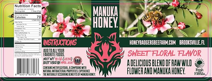 Manuka Honey &amp Raw Honey Allergy Blend - Honey Badgers Bee Farm