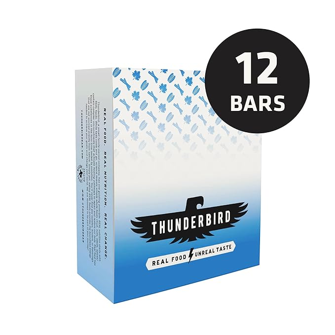 Thunderbird Bars Energy Snack Gluten-Free with Protein Healthy Real Food Vegan Paleo Non-GMO No Added Sugar Texas Maple Pecan Flavor (12 Count 1.7 oz. Bars)