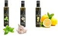 Calivirgin Flavor-Crushed Extra Virgin Olive Oil 3 Pack (Bountiful Basil Lusty Lemon Guilty Garlic) - Organically and Sustainably Produced in California - 100% Natural Flavor (8.45 Fl.Oz. Each)