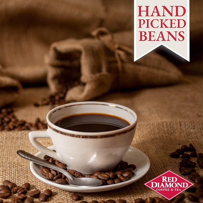 Red Diamond Ground Coffee | Classic Blend | Medium Roast | Arabica Beans | Smooth &amp Rich Flavor | 34.5 Ounce Resealable Can