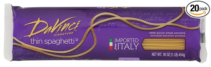 DaVinci Thin Spaghetti Pasta - Case of 20 - 16 oz.