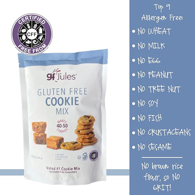 gfJules Certified Gluten Free Original &amp Cut Out Cookie Baking Mix | No Grit Non-GMO Vegan Kosher &amp Top 9 Allergen Free | Alternative to Regular Cookie Mixes