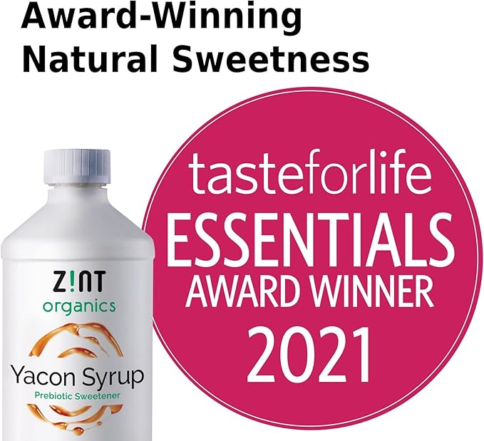 Organic Yacon Syrup - Award-Winning 100% Pure Paleo-Certified Prebiotic Fiber Liquid Natural Sweetener Non GMO Pure Yacon Root Superfood - Natural Diet Aid (8 Fl Oz 2 Pack)