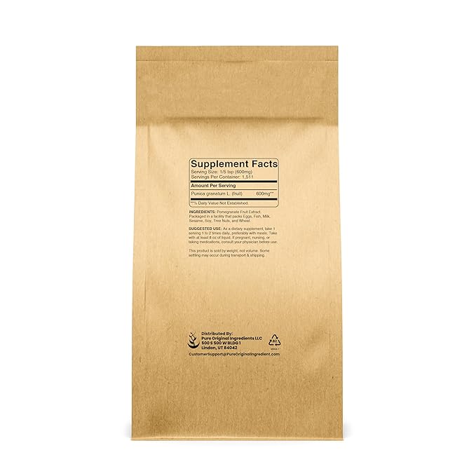 PURE ORIGINAL INGREDIENTS Pomegranate Fruit Extract Powder (32 Ounce) Always Pure Unsweetened Smoothie Mix-In
