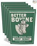 BETTER BOVINE Grass Fed Extra Lean Beef Jerky Keto Paleo Low Carb High Protein Gluten Free Sugar Free Non-GMO Nitrate Free Preservative Free No Antibiotics No Added Hormones 30g Protein 0