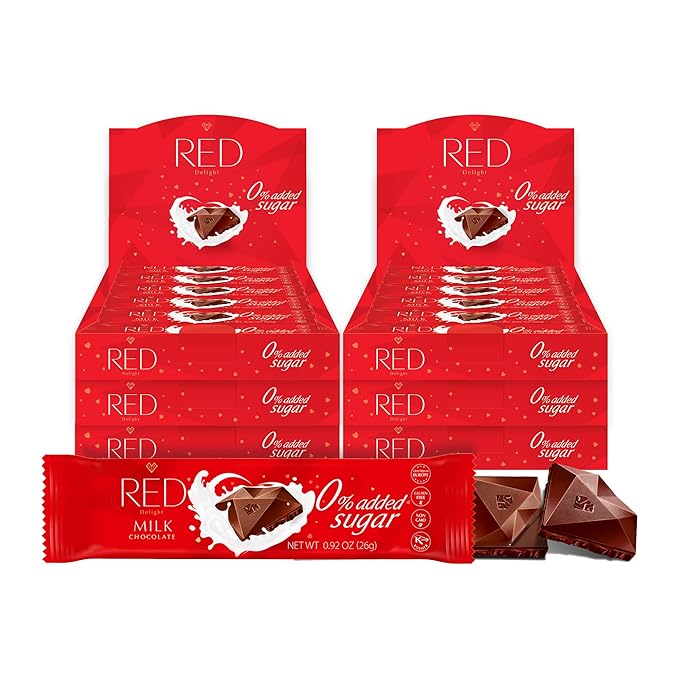 RED Delight®™ Milk Chocolate 12 Count Box of Grab N Go Travel Size Bars (0.92 Ounces Each) (6 Boxes - Total of 72 Bars)
