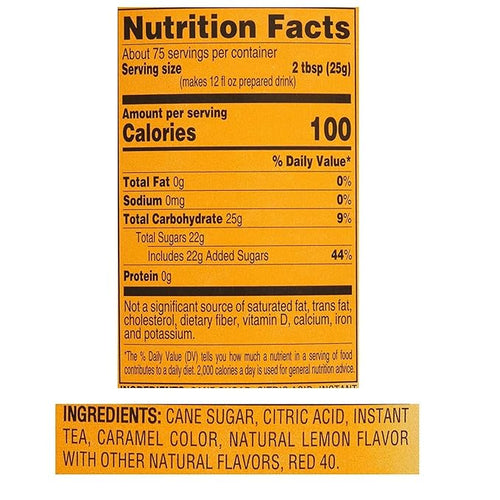 4C Powdered Drink Mix Cannisters Lemon Tea 28 Quarts Family Sized Cannister Thirst Quenching &amp Refreshing Flavors (Lemon Iced Tea 66.1 Ounce (Pack of 6))
