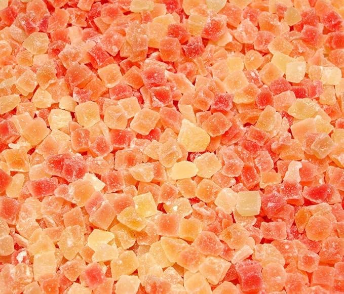 Dried Diced Papaya Low Sugar No Sulfur (Unsulfured Natural Dices no SO2) (11 lb)