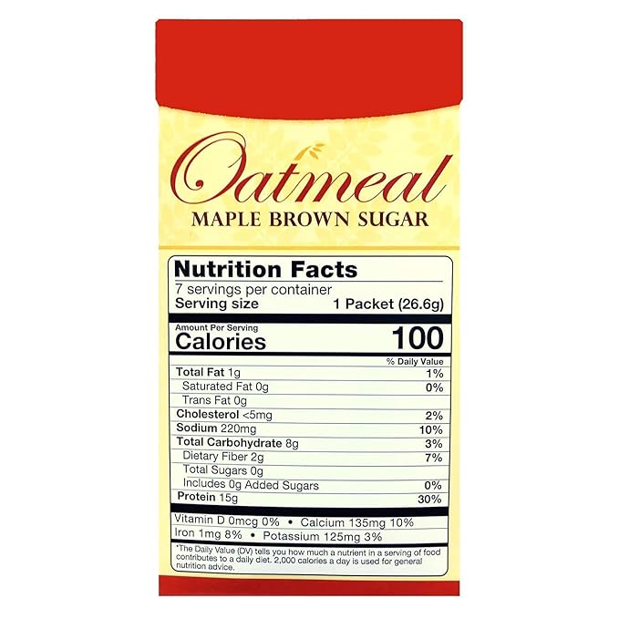Nutmeg State Nutrition HealthyWise - High Protein Oatmeal 15g Protein Low Calorie High Fiber Low Sugar Low Fat Ideal Protein Compatible 7 Servings Per Box (Maple Brown Sugar)