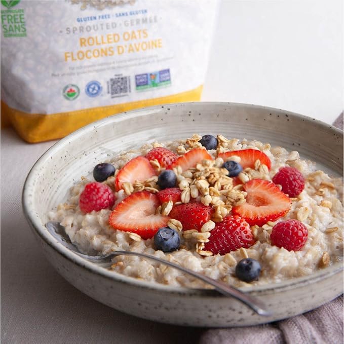 One Degree Organic Foods Sprouted Rolled Oats USDA Organic Non-GMO Gluten Free Oatmeal 24 oz. 4 Pack