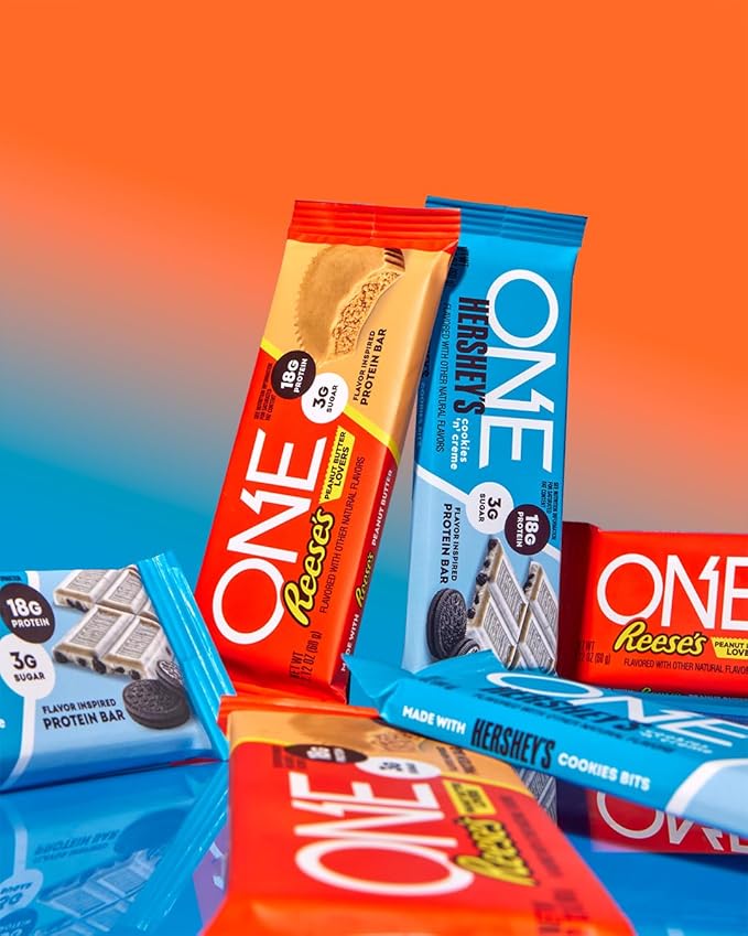 ONE Protein Bars Hershey's Cookies 'n' Creme Gluten Free with 18g Protein and 3g Sugar Pantry Staples 2.12 oz (12 Count)