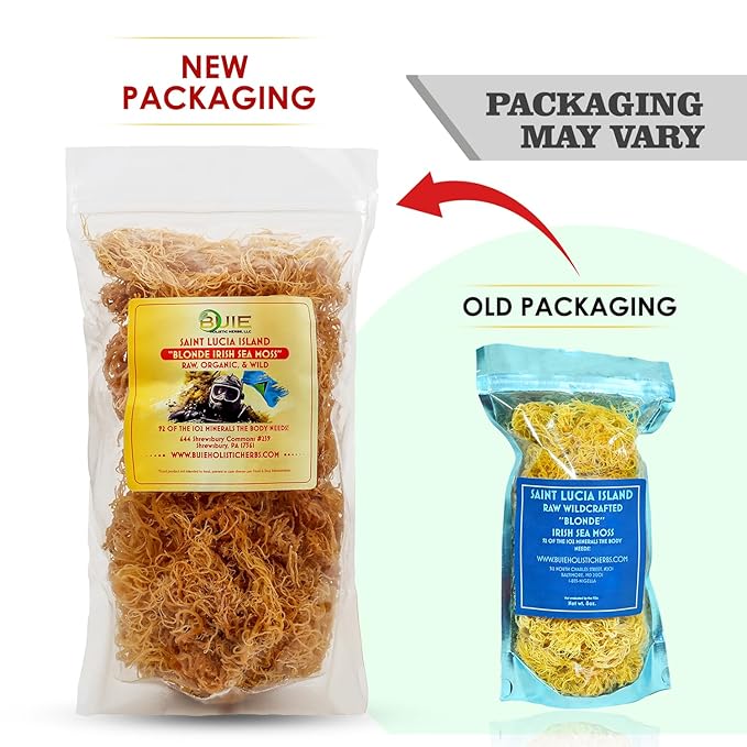 Golden Irish Sea Moss | Wildcrafted from St. Lucia | 16oz Makes ~240+ oz Sea Moss Gel | 100% Natural Raw &amp Sun-Dried | Dr. Sebi Inspired Nutrient-Rich Irish Moss for Health &amp Wellness